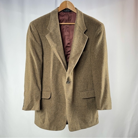 Gianfranco Ruffini Italy Camel Hair Blend 2 Button Blazer in Brown Size 41L‎ - Picture 1 of 9